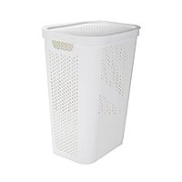 Mind Reader Slim Laundry Hamper with Lid, 60L Ventilated Plastic