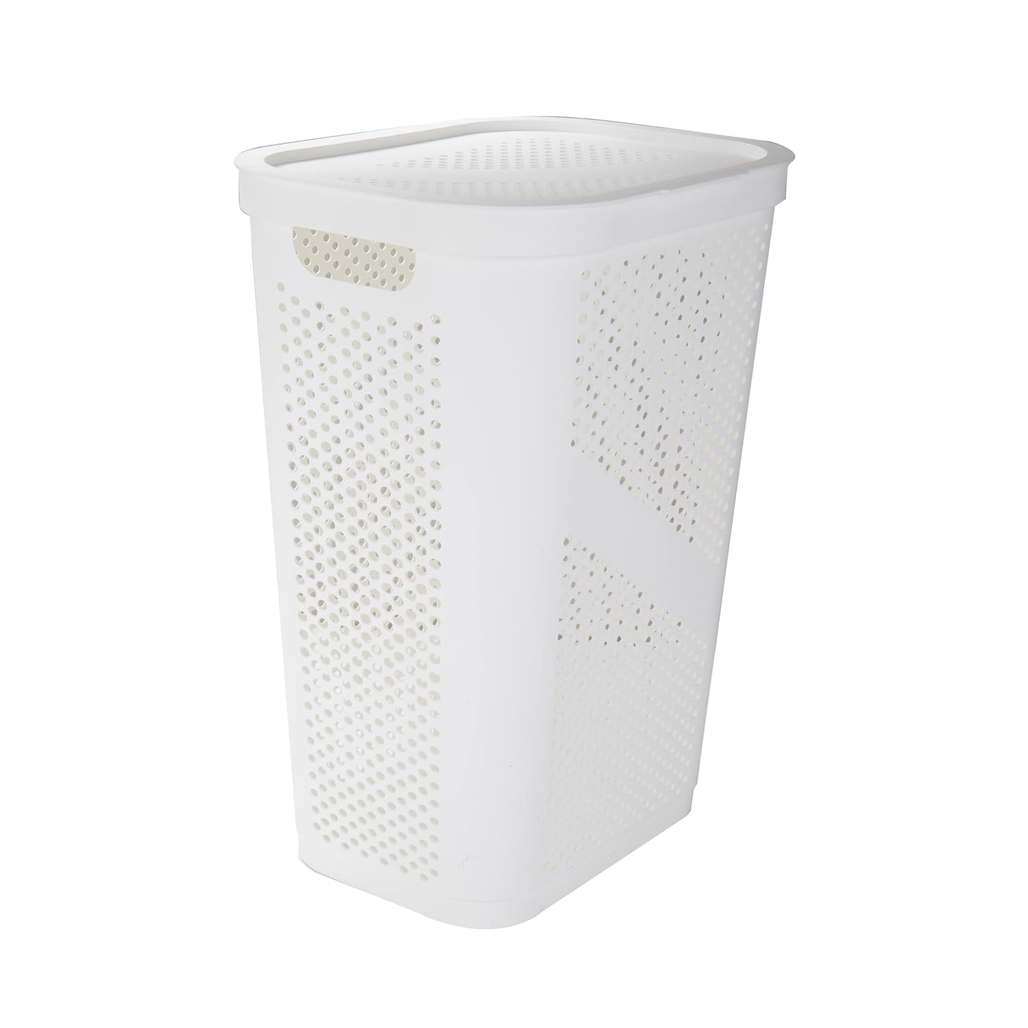 Mind Reader Slim Laundry Hamper with Lid, 60L Ventilated Plastic