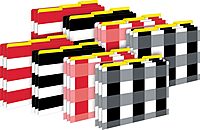 Barker Creek Designer File Folders Set of 24, Buffalo Plaid & Wide Stripes, Multi-Design Set with Plaids, Stripes on Outside, Yellow on Inside, Letter-Size, 1/3 Cut Tabs, 24 Folders in Set (3962)