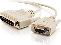 C2G/ Cables To Go C2G 03019 DB25 Male to DB9 Female Serial RS232 Null Modem Cable, Beige (6 Feet, 1.82 Meters)
