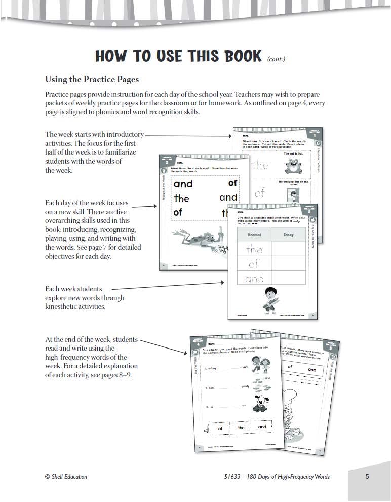 180 Days of High-Frequency Words for Kindergarten - Learn to Read Kindergarten Workbook