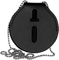 PERFECT FIT SHIELD WALLETS Round Belt Clip Badge Holder with Pocket and Chain