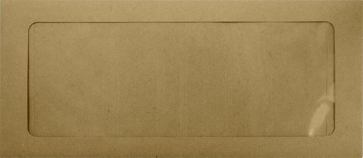 LUX #10 Full-Face Window Envelopes, Grocery Bag Brown, Peel & Press, 4 1/8" x 9 1/2", Pack of 50