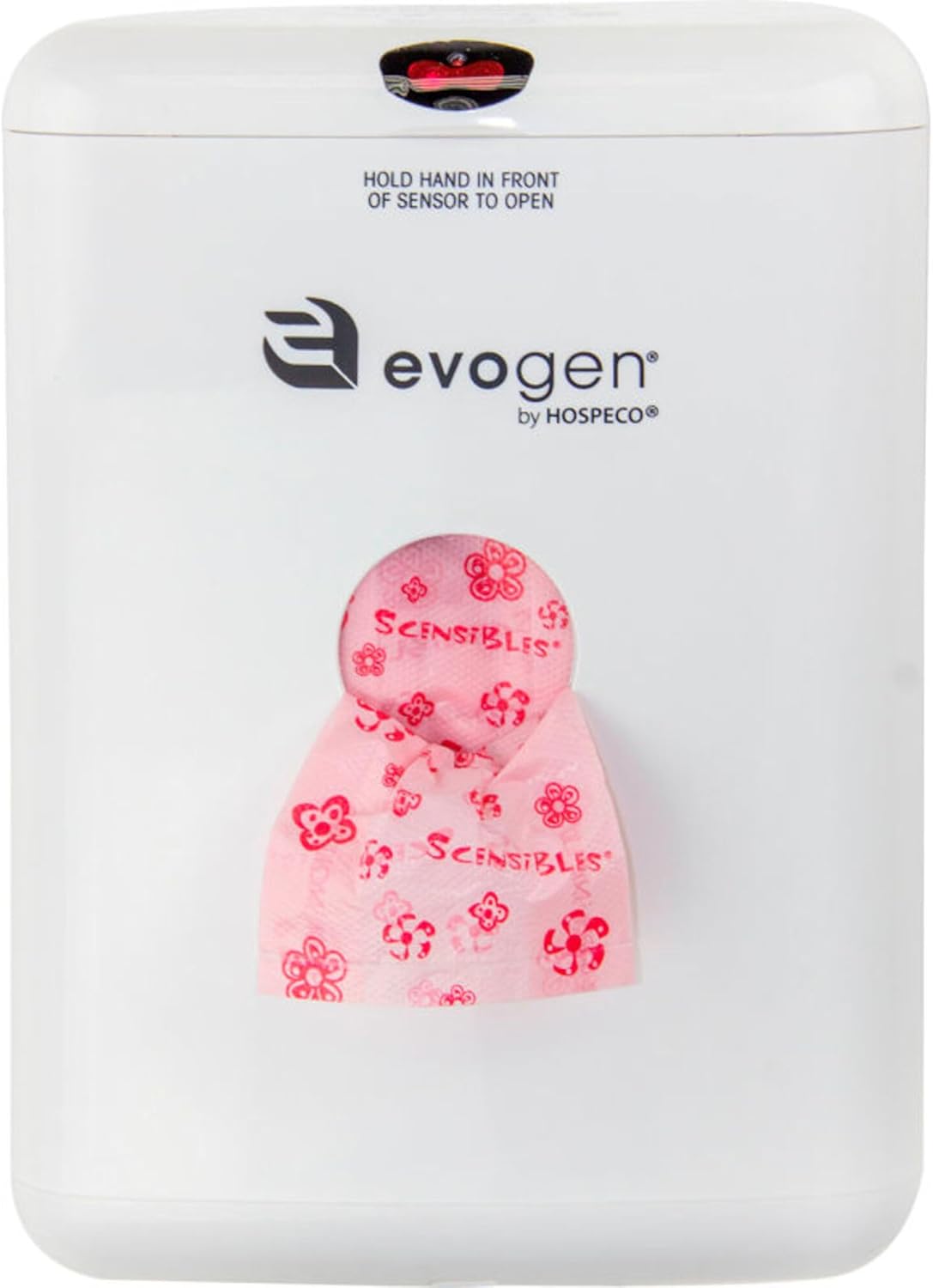 Hospeco EvoGen No Touch ABS Combination Waste Receptacle, 12-1/2inH x 5-3/4inW, White