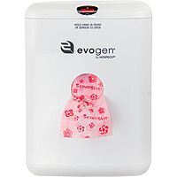 Hospeco EvoGen No Touch ABS Combination Waste Receptacle, 12-1/2inH x 5-3/4inW, White