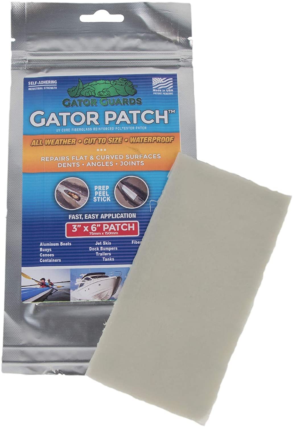 Gator Patch Fiberglass Reinforced Repair Patch - Prep-Peel-Stick
