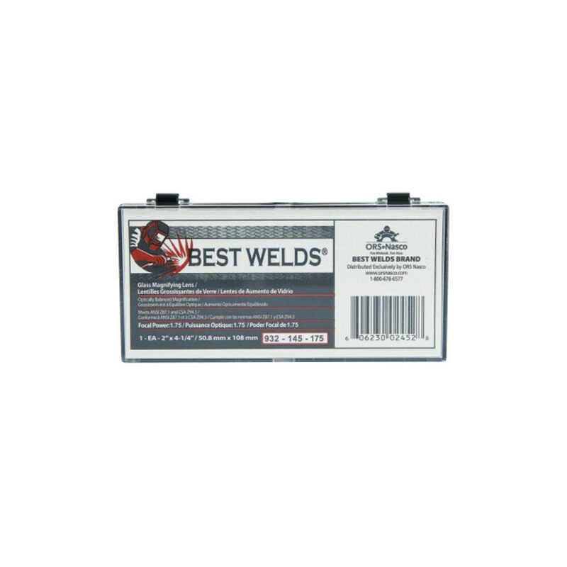 BEST WELDS 901-932-145-175 - 2" Glass Magnifier Plate, 2" x 4.25" 1.75 Diopter, Clear