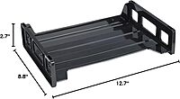 Business Source Side-loading Stackable Letter Trays - Desktop - Stackable - 20% Recycled - Black - 1 Each