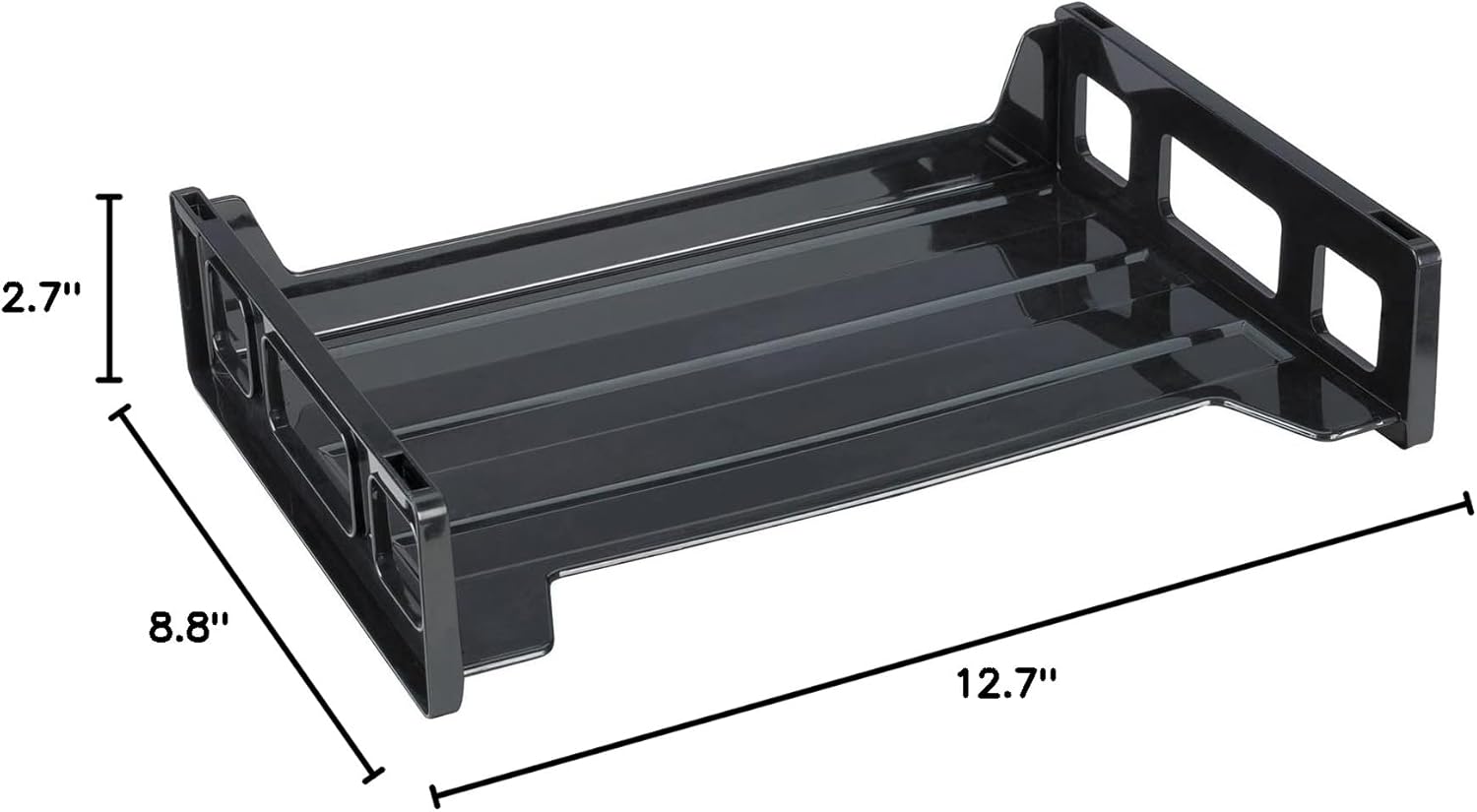 Business Source Side-loading Stackable Letter Trays - Desktop - Stackable - 20% Recycled - Black - 1 Each