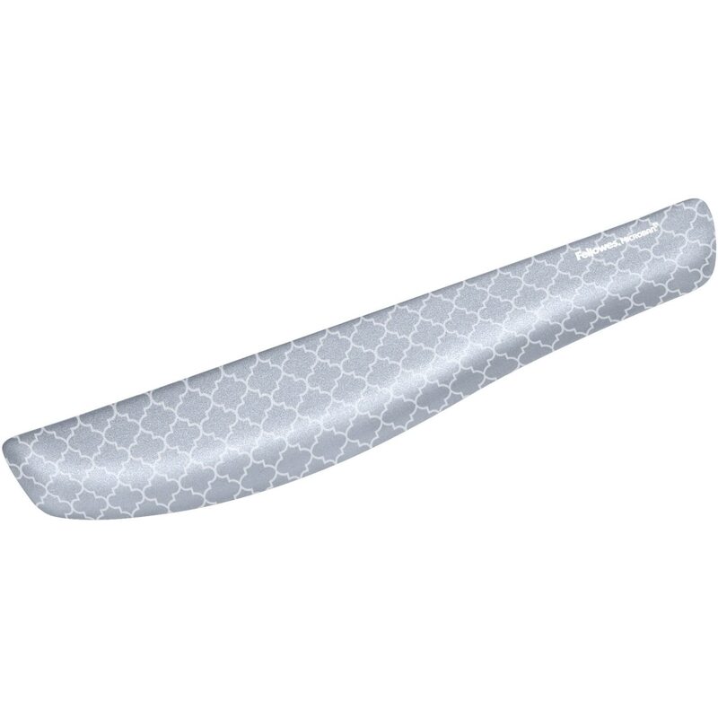 Fellowes PlushTouch Memory Foam Keyboard Wrist Rest with Microban, 1in H x 18 1/8in W x 3 3/16in D, Lattice Pattern