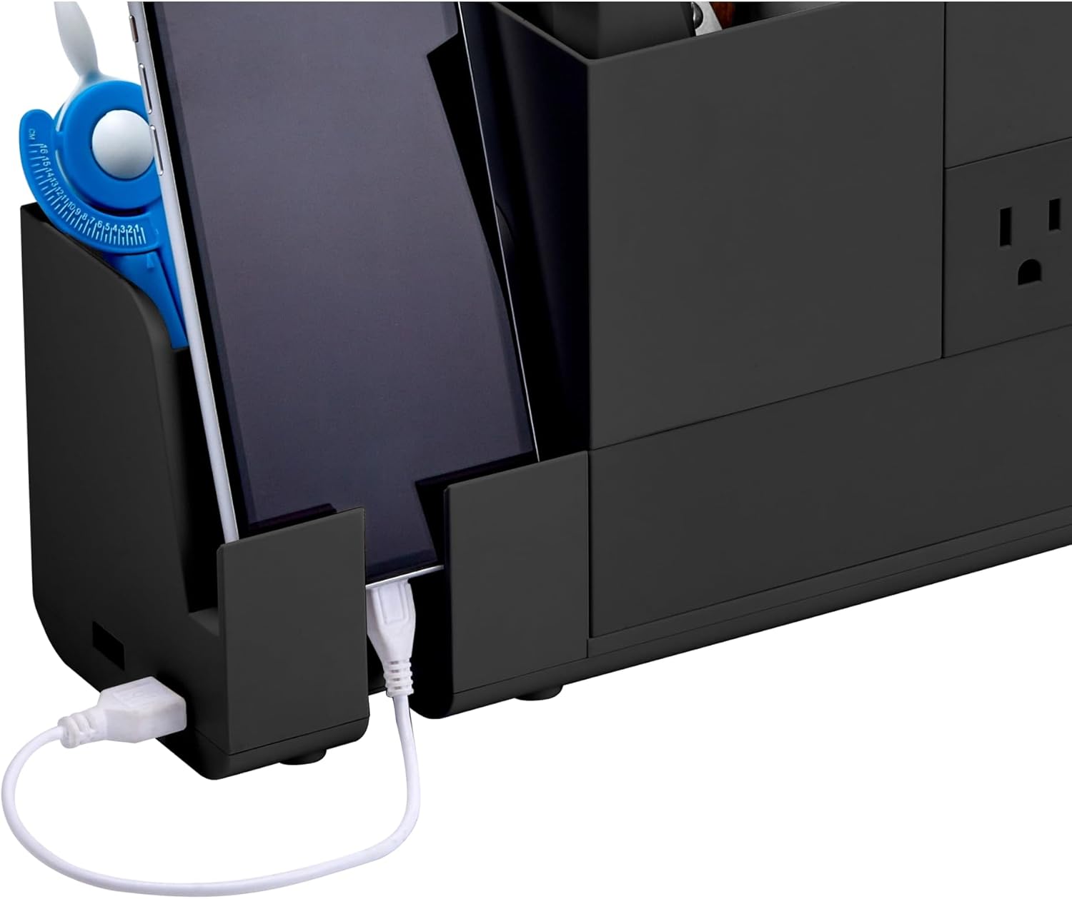 Bostitch Office Konnect Charging Station Desk Organizer Base, USB Phone Stand Compatible with Cell Phones & Tablets, Black