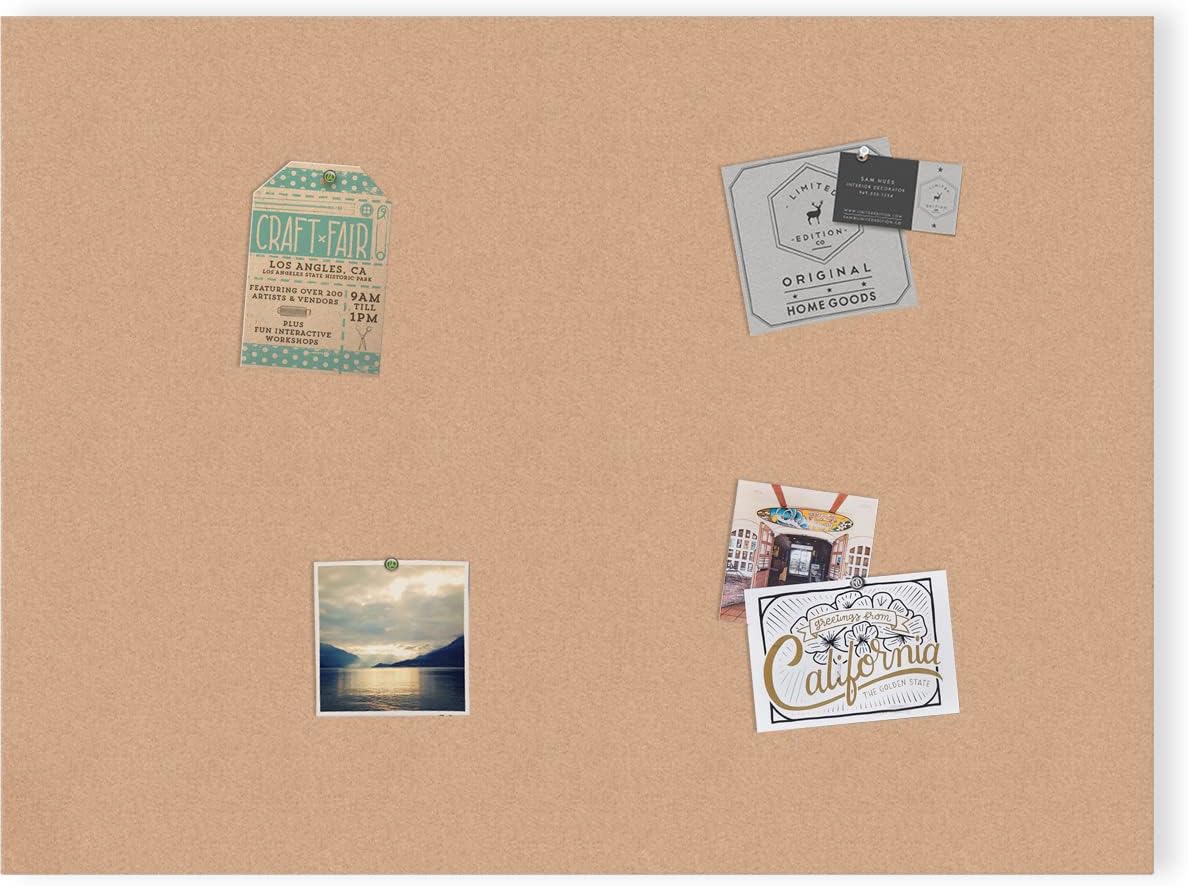 U BRANDS Cork Canvas Bulletin Board, Frameless