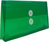 JAM PAPER Plastic Envelopes with Button & String Tie Closure - 12 Pack