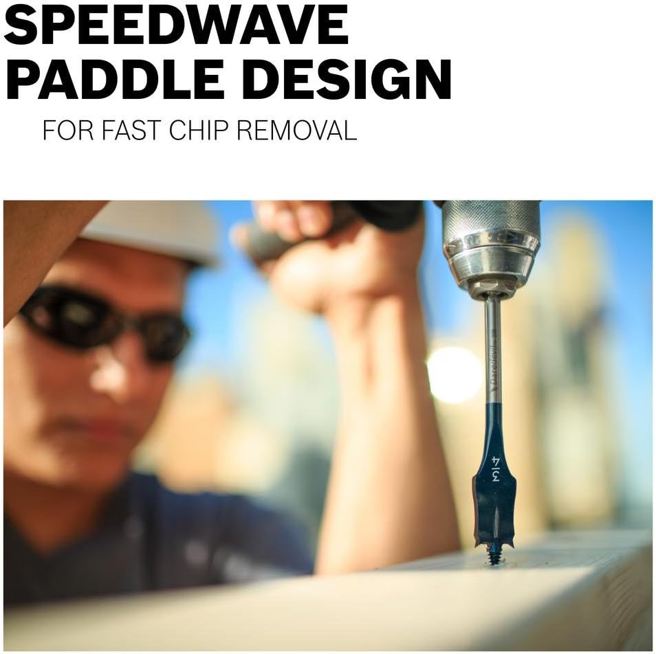 BOSCH DSB5010 Daredevil 10-Piece Standard Spade Bit Set w/Full Cone Threading and Spurred Tip, Blue