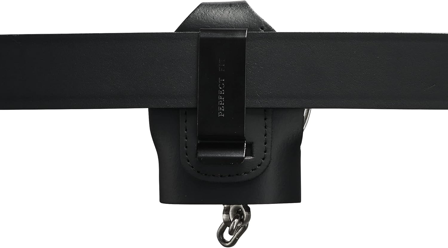 Shield Wallets Bikini Open Top Handcuff Case with Clip and Black Snap Detective Style Black Leather