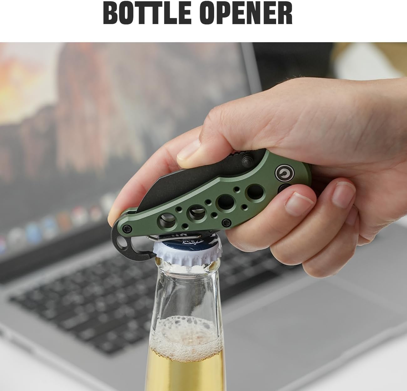 CIVIVI Pragma Folding Knife 2.2" Wharncliffe, Aluminum Handle, Carabiner & Bottle Opener