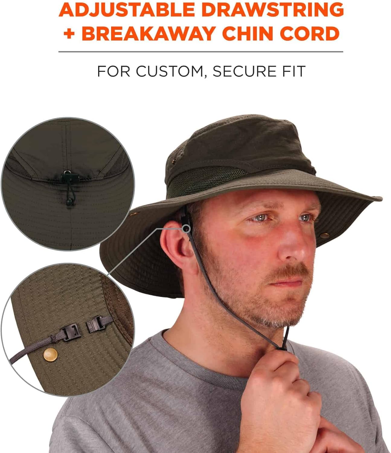 ERGODYNE Chill-Its 8936 Lightweight Ranger Hat with Mesh Paneling