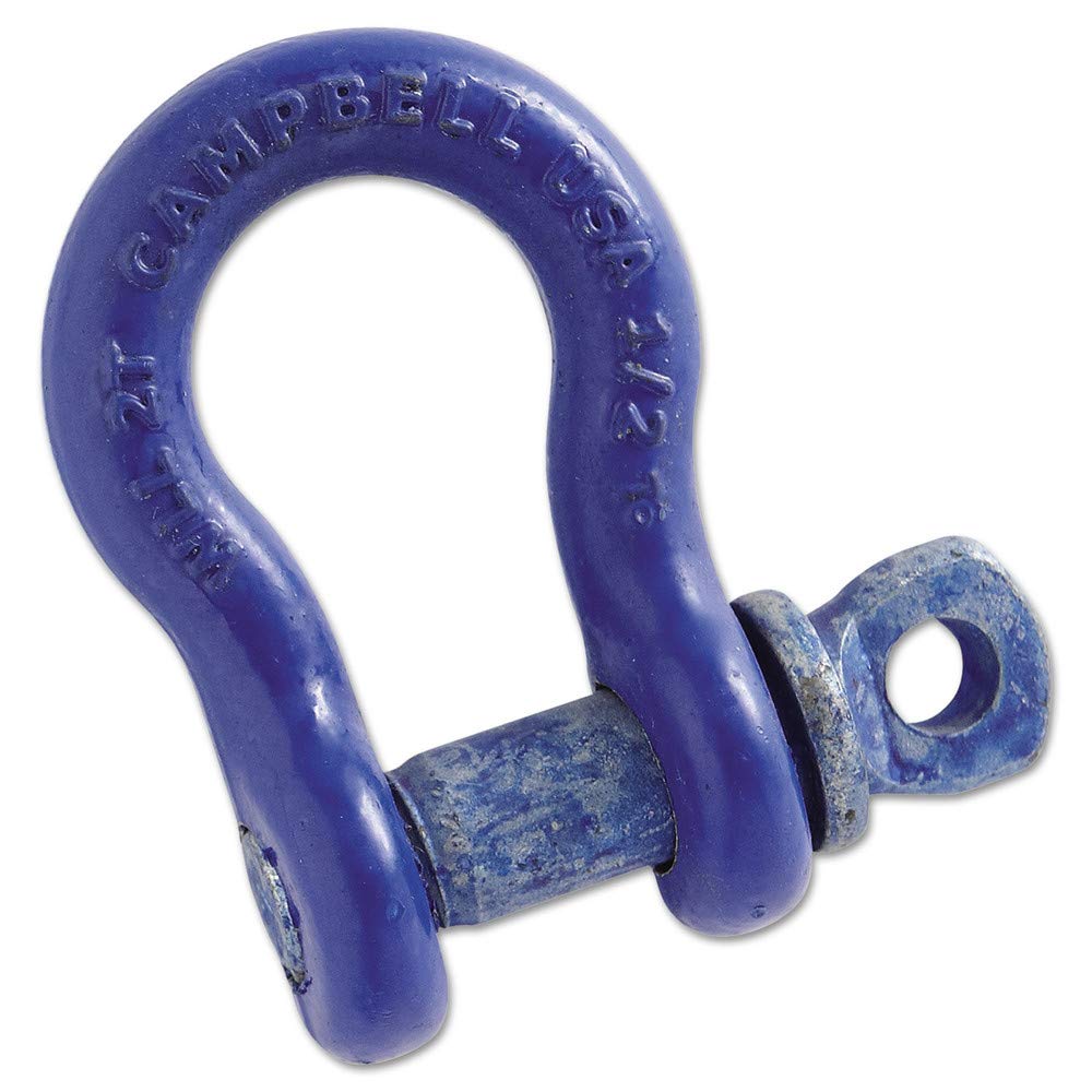 419 1/2" 2T Anchor Shackle with Screw Pin, Carbon Steel, 4000 lb WLL