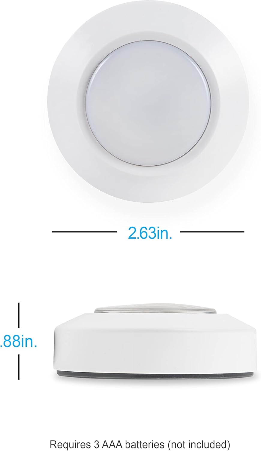 GE LED Mini Touch Light, Battery Operated, Stick-On Tap Light, Wireless and Portable, Ideal for Under Cabinet, Closet