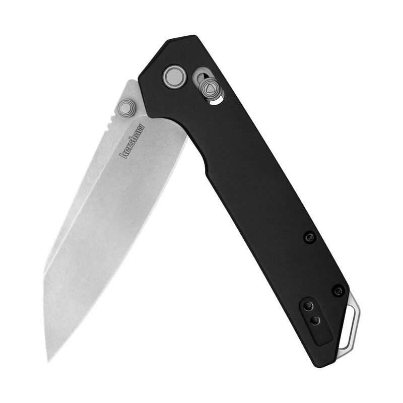 Kershaw Iridium Reverse Tanto Folding Pocket Knife, Sleek 3.4 inch D2 Steel Blade, DuraLock Locking Mechanism, Aluminum Handle, Designed in the USA Black Aluminum/Stonewash Lock