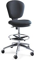 Safco Metro Ergonomic Office Chair, Extended-Height, Adjustable with Swivel Base, Padded, Black Padded Black