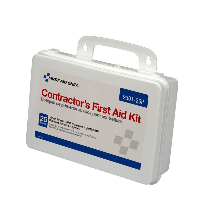 First Aid Only 9301-25P 25-Person Contractor's First Aid Kit for Home Renovation, Job Sites, and Construction Vehicles
