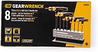 GEARWRENCH 8 Piece Metric Ball End T-Handle Hex Key Set - 83520 2mm 2.5mm 3mm 4mm 5mm 6mm 8mm 10mm