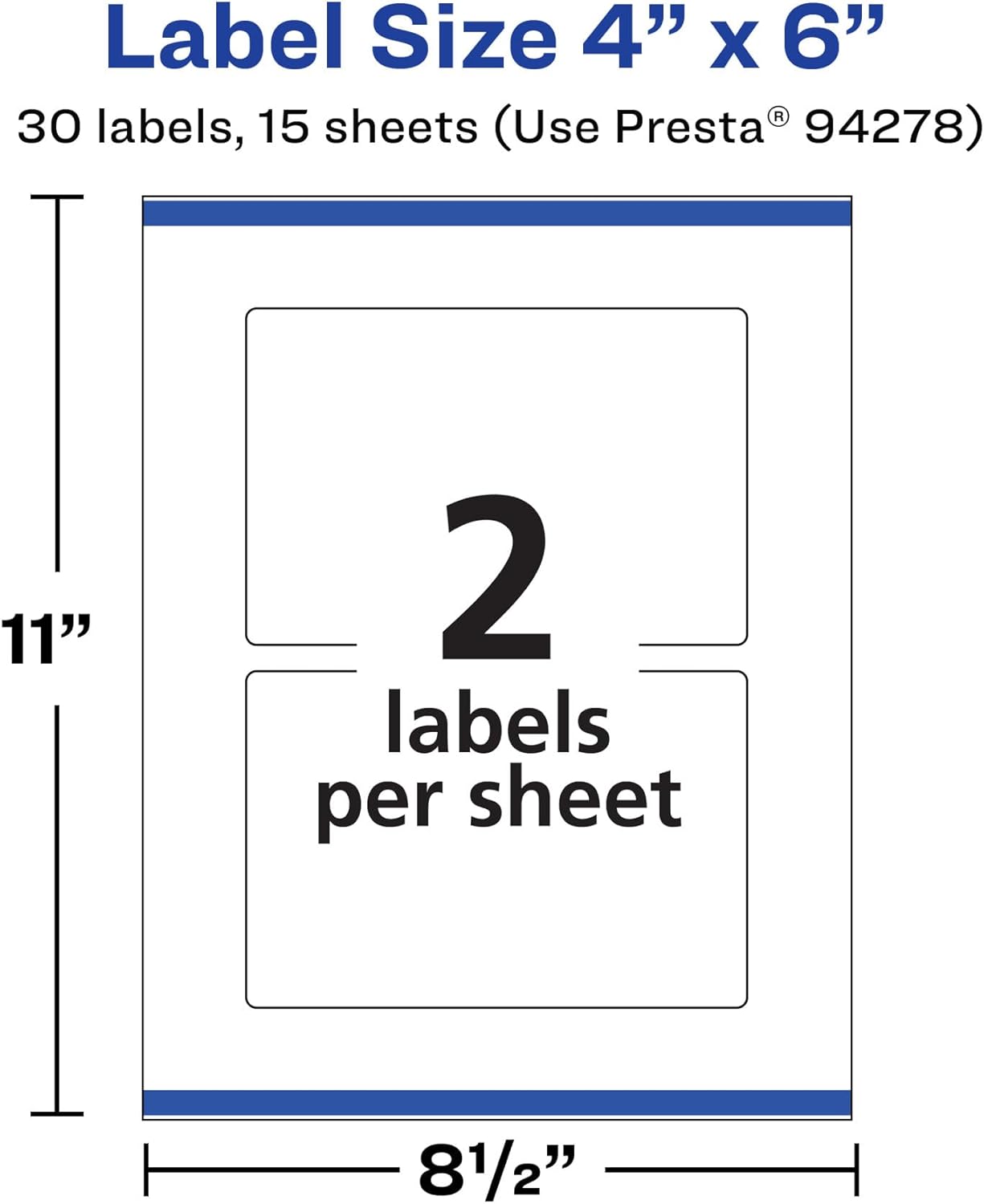 Avery Matte White Removable Rectangle Labels, Sure Feed Technology, Print-to-The-Edge, 4" x 6"