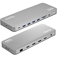 Plugable USB C Laptop Docking Station, Dual Monitor 4K 60Hz for Apple Mac M1/M2/M3/M4, 2X HDMI or 2X DisplayPort, 100W Charging DisplayLink Dock, 2 Displays for MacBook, Driver Required (UD-6950PDH)