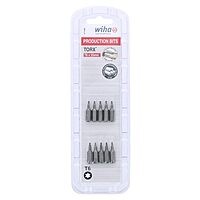 Wiha 71506 Torx Insert Bits, 1/4-Inch Hex Drive, T6 by 25 mm, 10-Pack