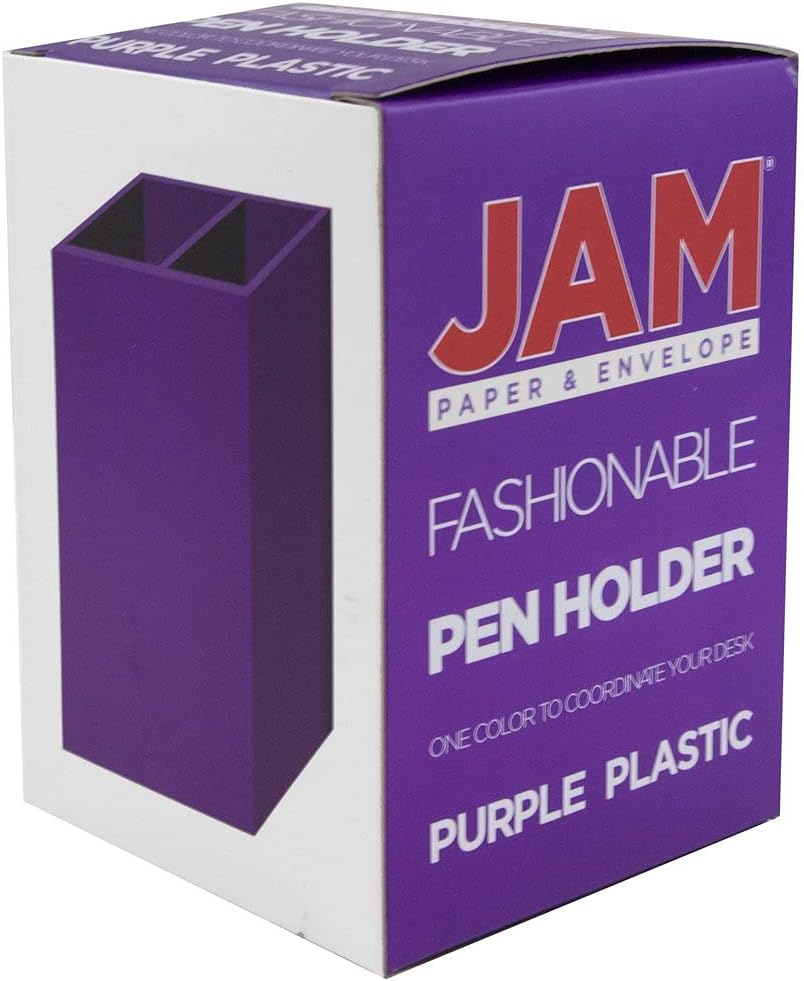 JAM PAPER Plastic Pen Holder - Desktop Pencil Cup