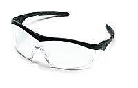 MCR Safety ST110AF Storm Ratchet Bayonet Temple Single Lens Glasses with Black Frame and Clear Anti-Fog Lens
