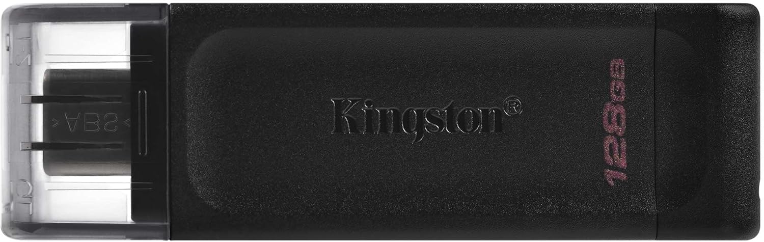 Kingston DataTraveler 70 128GB Portable and Lightweight USB-C flashdrive with USB 3.2 Gen 1 speeds DT70/128GB, Black