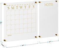 Martha Stewart Grayson Acrylic Wall Calendar and Notes Board with Dry Erase Marker