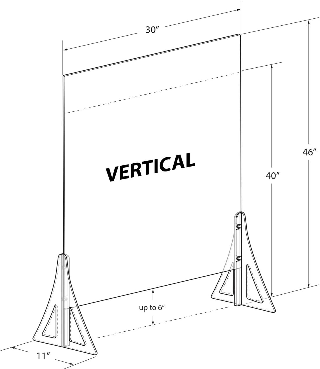 Azar Displays Protective Sneeze Guard for Counter and Desk - Acrylic Plexiglass Barrier (Pack of 2)