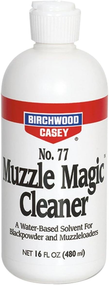 Birchwood Casey Muzzle Magic No.77 Gun Cleaner with Flip Top | Fast-Acting Water-Based Black Powder Solvent for Rust