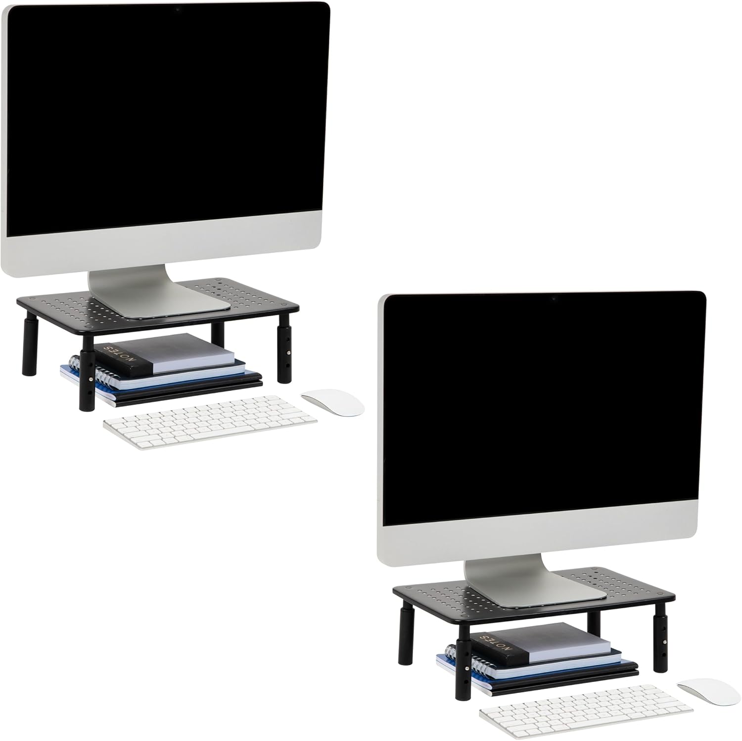 MIND READER Monitor Stand, Height Adjustable, Ventilated Laptop Riser, Metal, 14.5" L x 9.25" W x 4-5.5" H