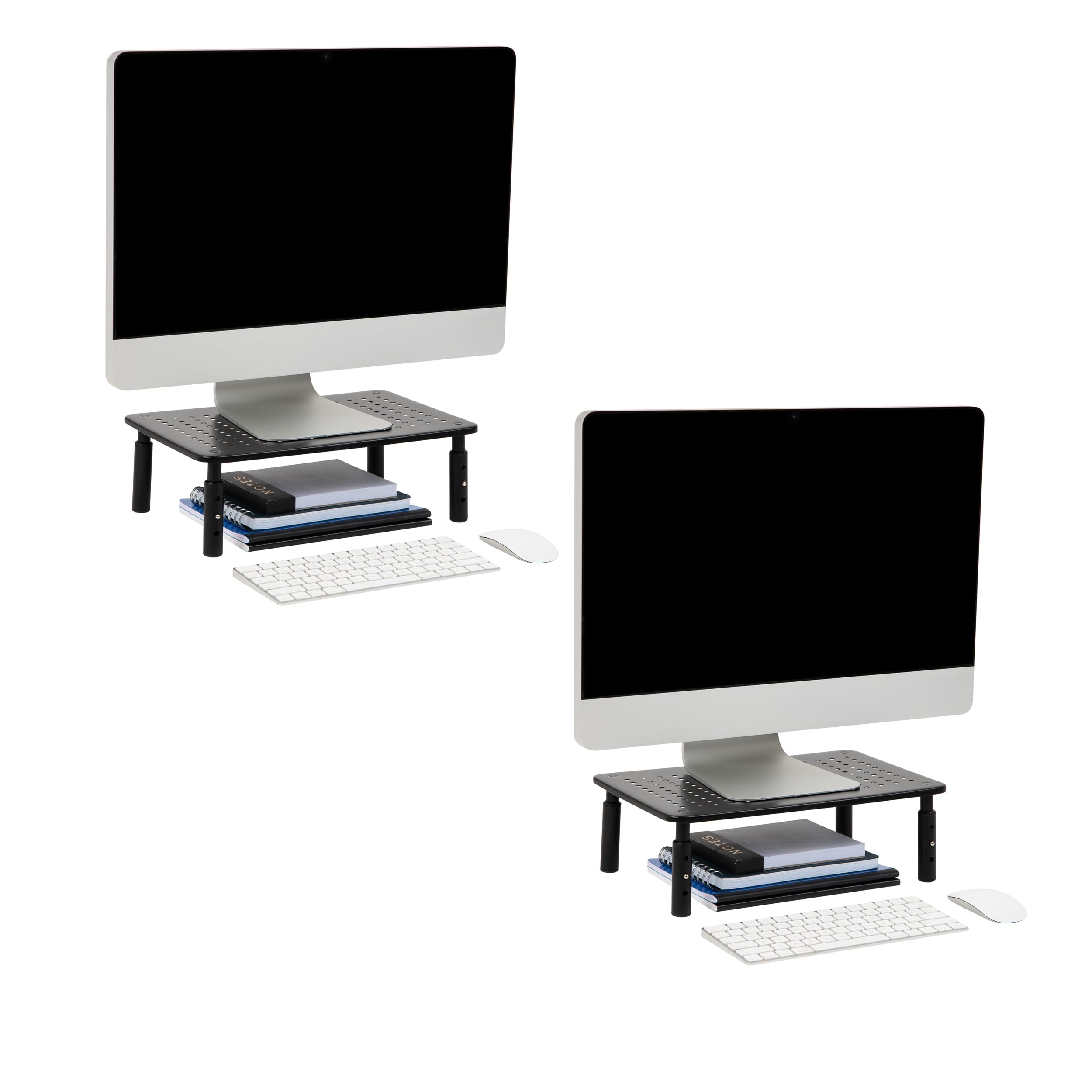 MIND READER Monitor Stand, Height Adjustable, Ventilated Laptop Riser, Metal, 14.5" L x 9.25" W x 4-5.5" H