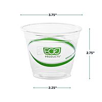 ECO PRODUCTS GreenStripe Clear Compostable 9oz PLA Plastic Cups, Case of 1000, Disposable Renewable Plant-Based Cold Cups