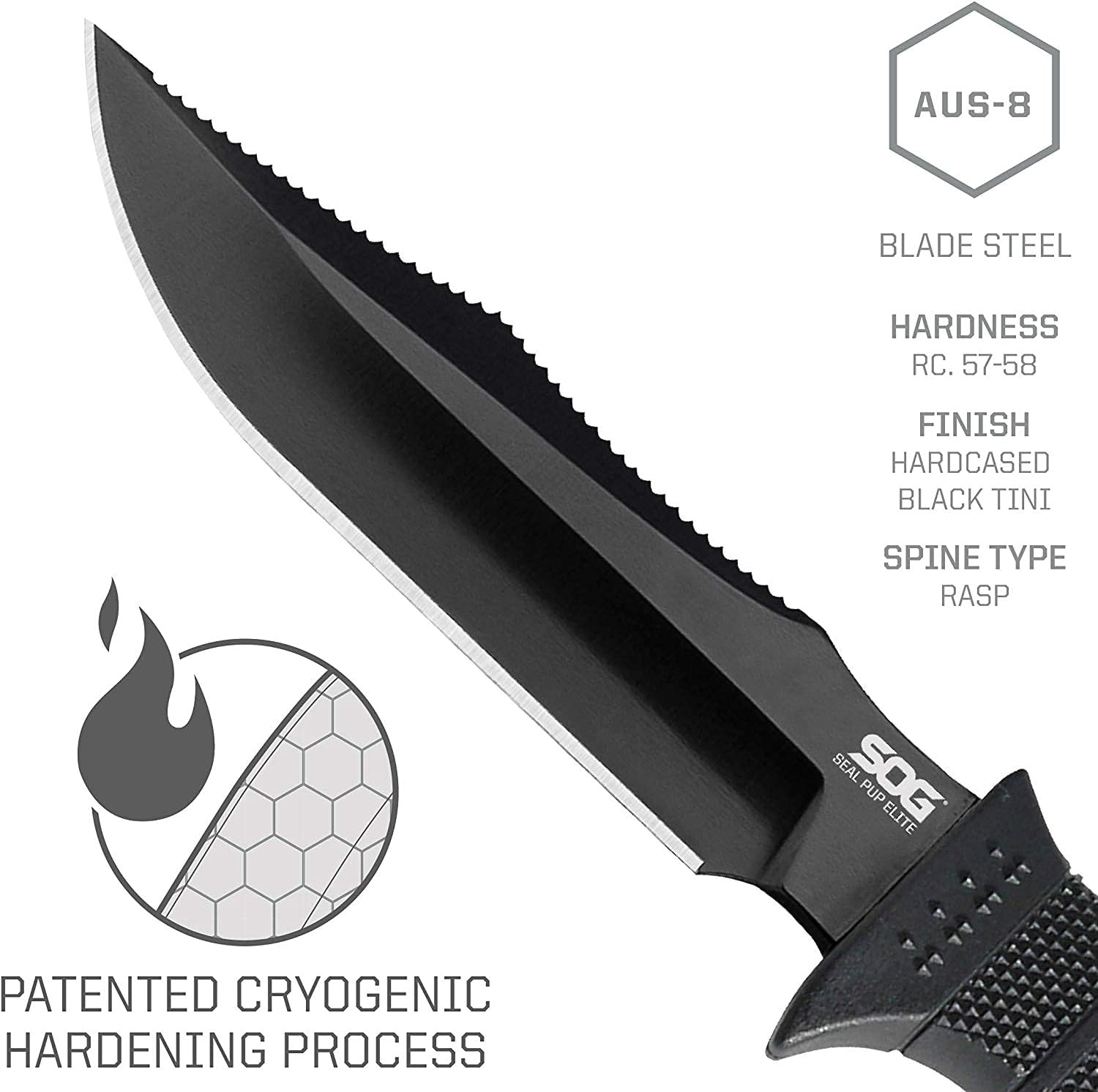 SOG SEAL Pup Elite Fixed Blade Knife with Sheath