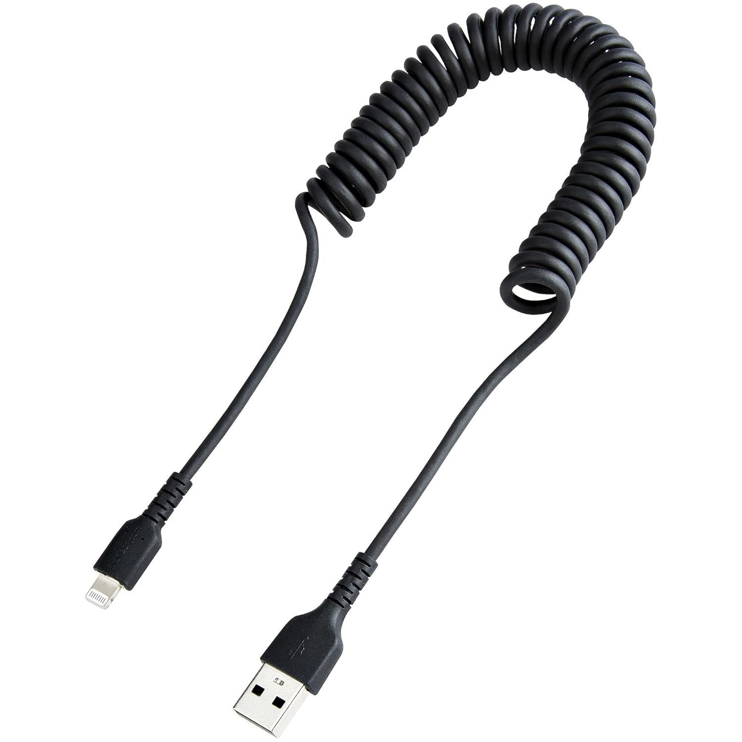 StarTech.com Coiled USB-A to Lightning Cable, MFi Certified, Durable TPE Jacket, Aramid Fiber Reinforced