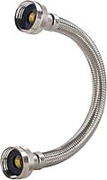 Certified Appliance Accessories Braided Stainless Steel Water-Inlet Hose, Female to Female - 12in - Silver