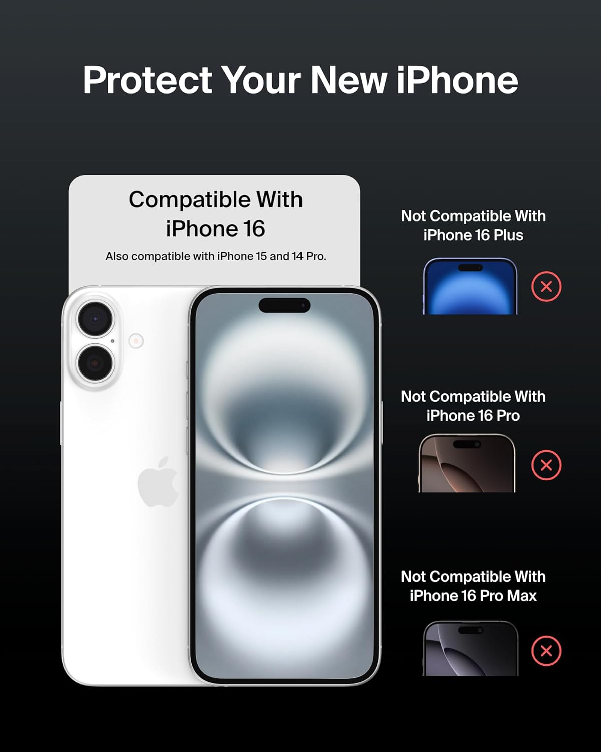 Belkin ScreenForce Screen Protector for iPhone 16, 15 and 14 Pro