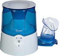 Crane EE-5202 2-in-1 Warm Mist Humidifier & Personal Steam Inhaler, 0.5 Gal, Blue/White