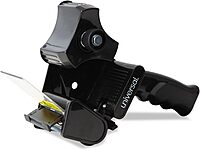 Universal 88000 Handheld Box Sealing Tape Dispenser, 3" Core, Metal/Plastic, Black