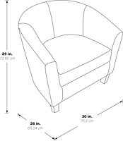 OSP Home Furnishings Ethan Tub Accent Chair with Dark Espresso Wood Legs, Cocoa Faux Leather