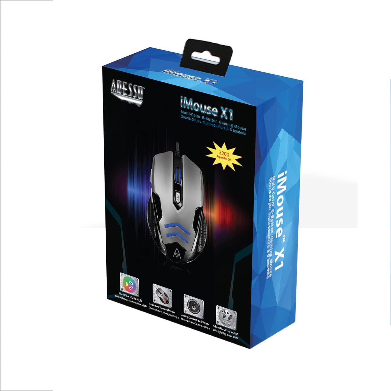 iMouse X1 Multi-Color 6-Button Gaming Mouse with Optical Sensor and DPI Switch