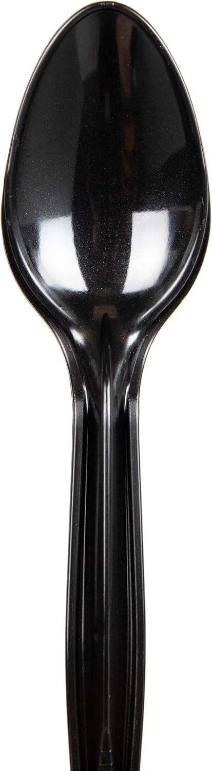 Mind Reader 100-Pack Black Plastic Fork Refill for CUTDISPBK-BLK Dispenser, 6.25" L and 100-Pack Black Plastic Spoon Refill