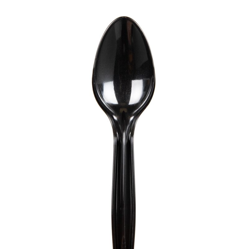 Mind Reader 100-Pack Black Plastic Fork Refill for CUTDISPBK-BLK Dispenser, 6.25" L and 100-Pack Black Plastic Spoon Refill, 5.5" L