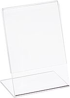 Azar Displays Acrylic L-Shaped Sign Holders, Clear - Pack of 10